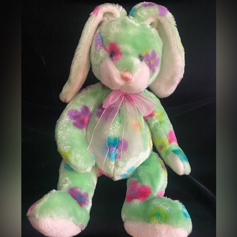 HTF Vintage Floral Bunny Rabbit stuffed animal plush